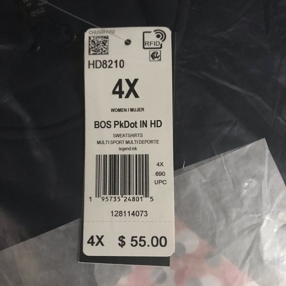 ADIDAS Plus Size Dot-Print Logo Hooded SweatShirt 4X - Picture 6 of 6